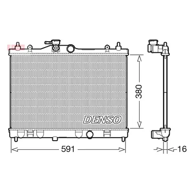 DENSO Køler, motorkøling drm46040 for NISSAN