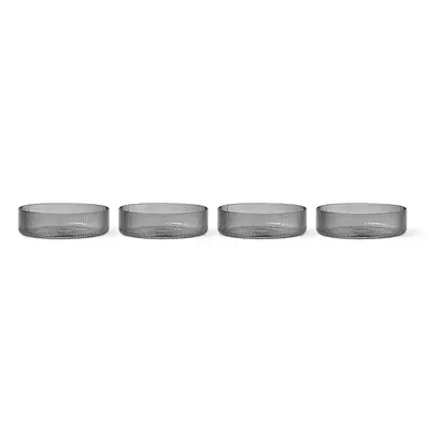 Ferm Living Ripple morgenmadsskål 4-pak Smoked grey