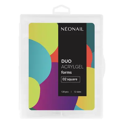 NEONAIL Duo Acrylgel Forms skabeloner til negle type 02 Square 120 stk.