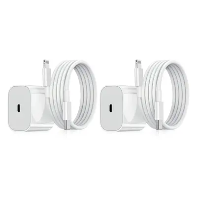 2-Pak - Lader til iPhone - Hurtiglader - Adapter + Kabel 20W USB-C