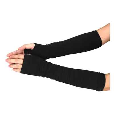 Armvarmere ensfarvet, fingerløs og lang - sort [32cm]