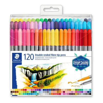 Staedtler Fiberpen Design Journey Dobbelt-spids 0.5-0.8 mm / 3 mm Fine - med 120 stk. ass. farver