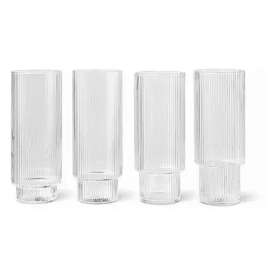 Ferm Living Ripple long drink-glas pakke med 4 klar