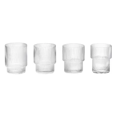 Ferm Living Ripple glas 4 stk klar