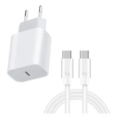 Oplader til iPhone 15 + 3M kabel Hurtigoplader USB-C til USB-C 20W PD