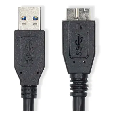 Nedis USB-kabel | USB 3.2 Gen 1 | USB-A Han | USB Micro-B han | 18 W | 5 Gbps | Nikkelplateret | 1.00 m | Runde | PVC | Sort | L