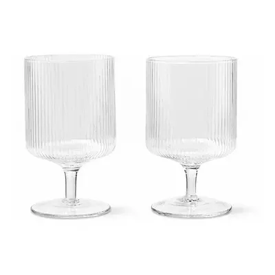 Ferm Living Ripple vinglas 2 stk. Klarglas