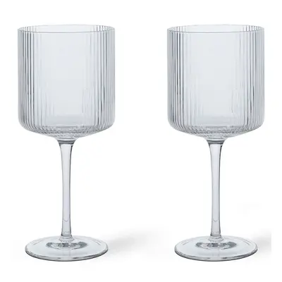 Ferm Living Ripple rødvinsglas 32,5 cl 2-pak Clear