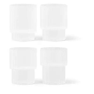 Ferm Living Ripple glas 4 stk Frosted