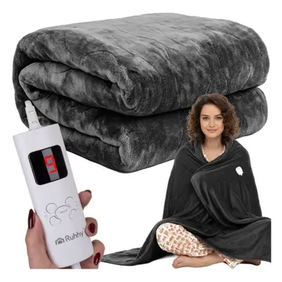 El-varmemåtte 180x130 cm 85W 6 varmeniveauer fjernbetjening sort