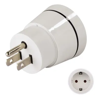 Hama Travel Adapter Plug - Stikadapter - Type B (han) til CEE 7/4 (hun) - hvid - USA