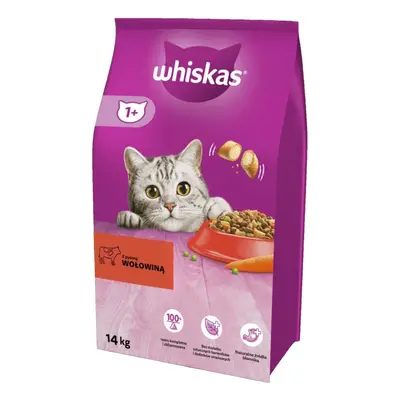 Whiskas tørfoder til voksne katte med oksekød - 14 kg
