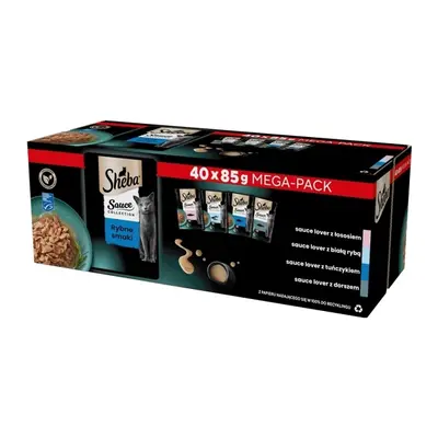 SHEBA Sauce Collection Samling af fiskesmag - våd kattefoder - 40x85 g