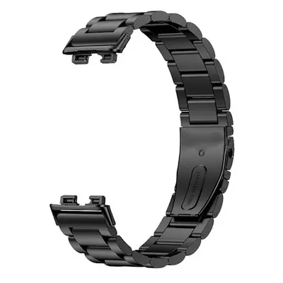 Metal armbånd til Huawei Band 10 - Stilfuldt udskiftningsarmbånd i rustfrit stål til Huawei Band 9/8 Black