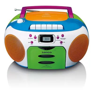 Lenco - Bærbar radio med cd og kassette Kids Multi Colour - SCD-971
