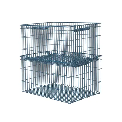 Ferm Living Cala stabelbar kurv 2-pak Dark blue