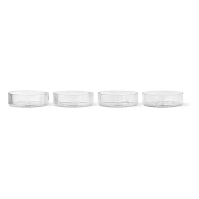 Ferm Living Ripple morgenmadsskål 4-pak Clear