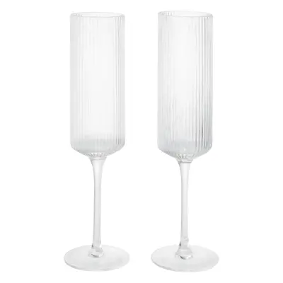 Ferm Living Ripple Champagne flutes champagneglas 15 cl 2-pak Clear