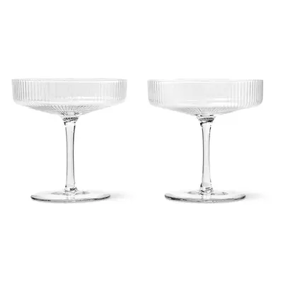 Ferm Living Ripple champagneglas 2-pak klar