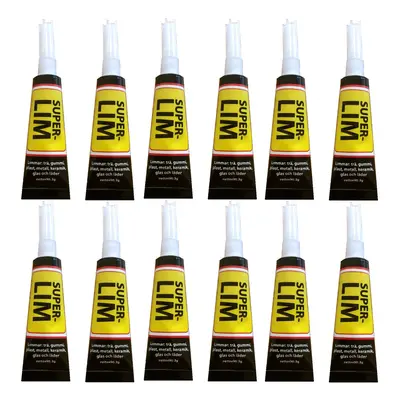 12 stk. Superlim, 3gr/tube, Limer det meste
