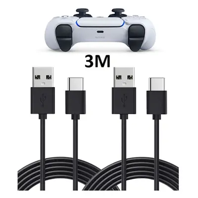 2-pack 3m 3 meter opladningskabel-til PS5 / Playstation 5 USB-C