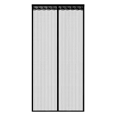 Myggenet til dør med magnetlukning 100 x 220 cm Sort