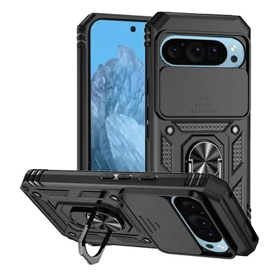 SKALO Google Pixel 10 Pro Armor Metalring Kameraskyder Cover - Sort