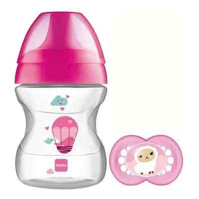 MAM 190ml Sutteflaske m. Sut - Learn To Drink Cup 6+ Mdr. - Pink