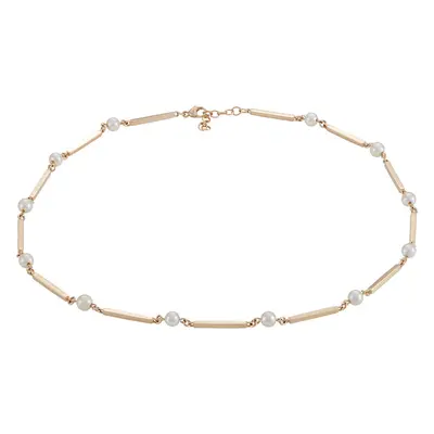Siersbøl | 14kt. Pind & Perle(fwp)collier 42+3 Poli | 14kt. Guld