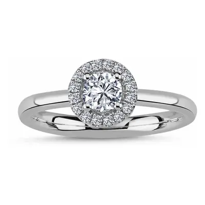 Guldbech Smykker | 14kt. Bernadotte Ring Med 0,52ct. W-vs | Str. | Karat Hvidguld","hvidguld